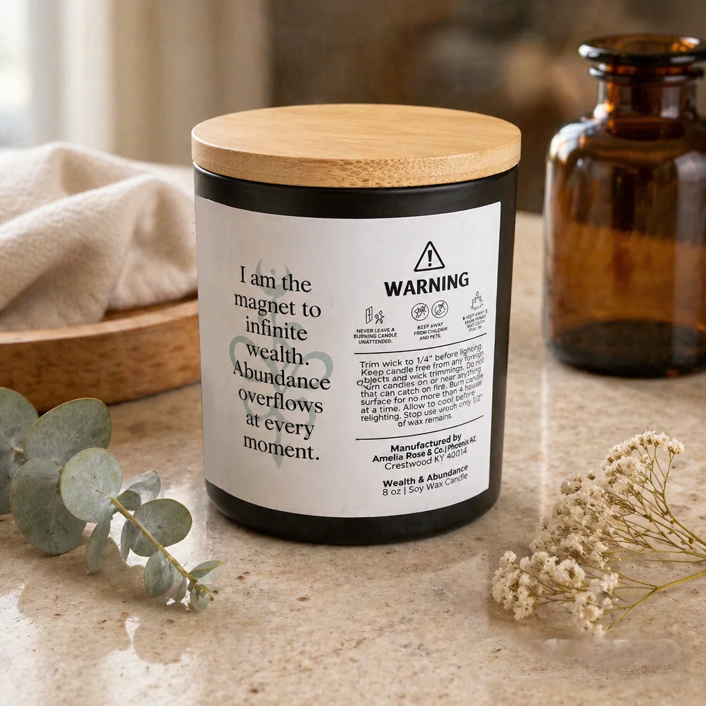 Manifesting Wealth + Abundance Soy Candle - Image 2